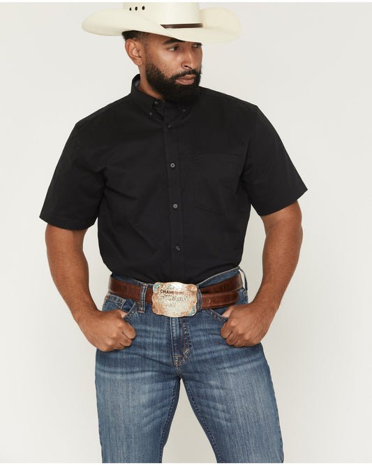 Men's Basic Solid Short Sleeve Button-Down Stretch Western | Cody James Clothing