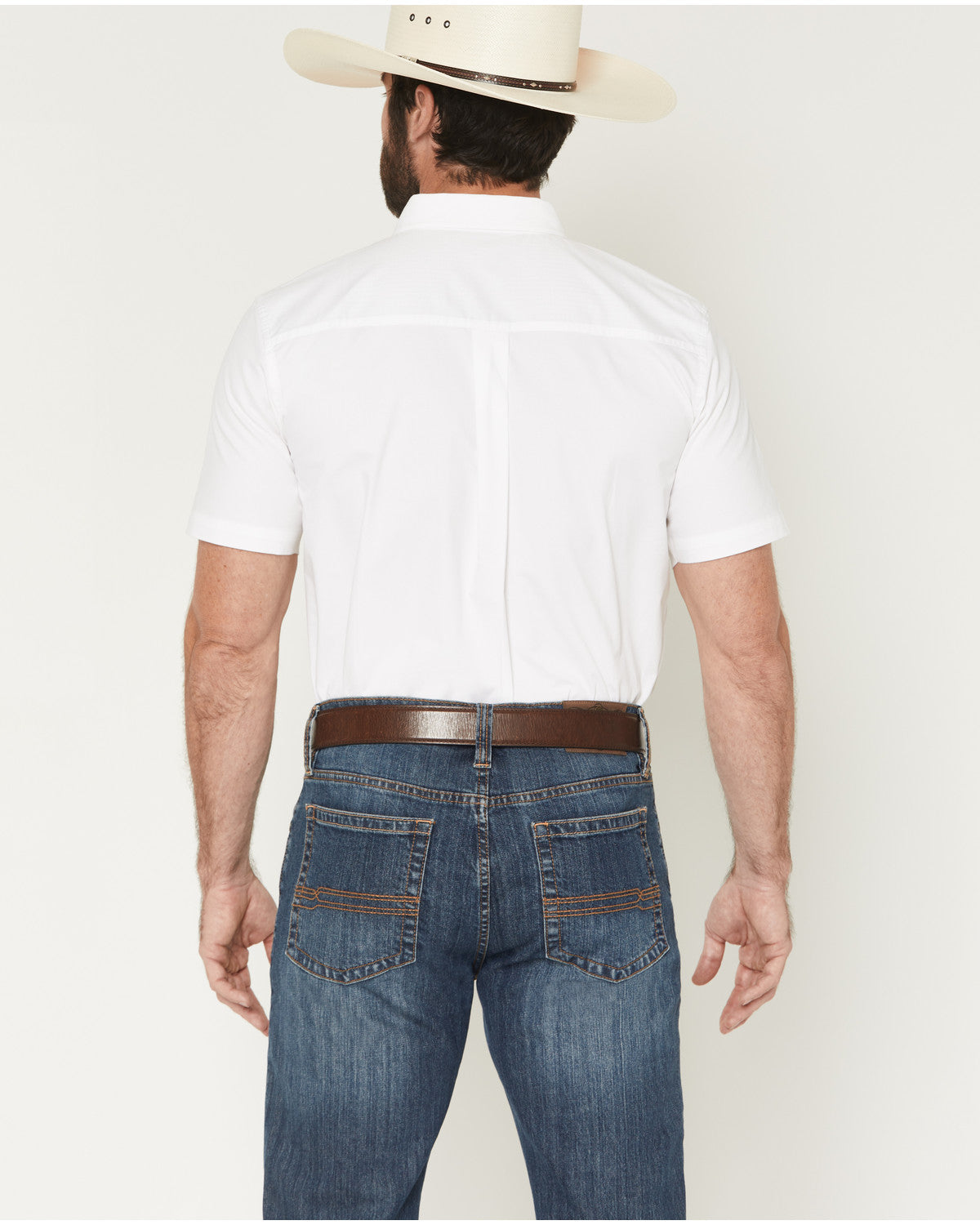 Men's Basic Solid Short Sleeve Button-Down Stretch Western | Cody James Clothing