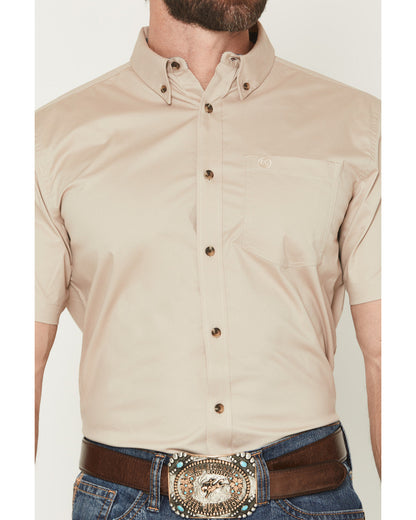 Men's Basic Solid Short Sleeve Button-Down Stretch Western | Cody James Clothing