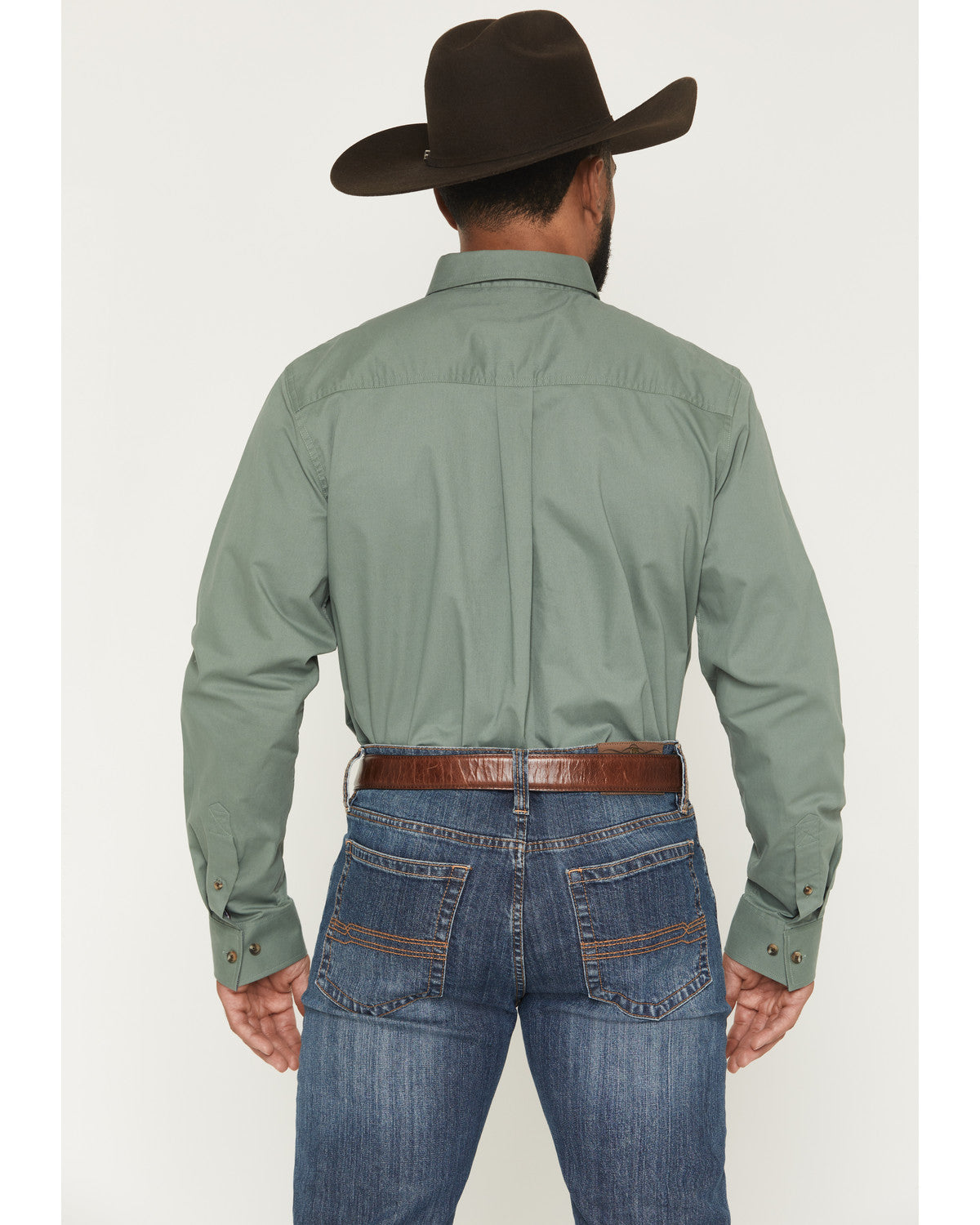Men's Basic Solid Long Sleeve Button-Down Stretch Western S | Cody James Clothing