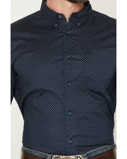 Men's Tripp Micro Geo Print Long Sleeve Button-Down Stretch | Cody James Clothing