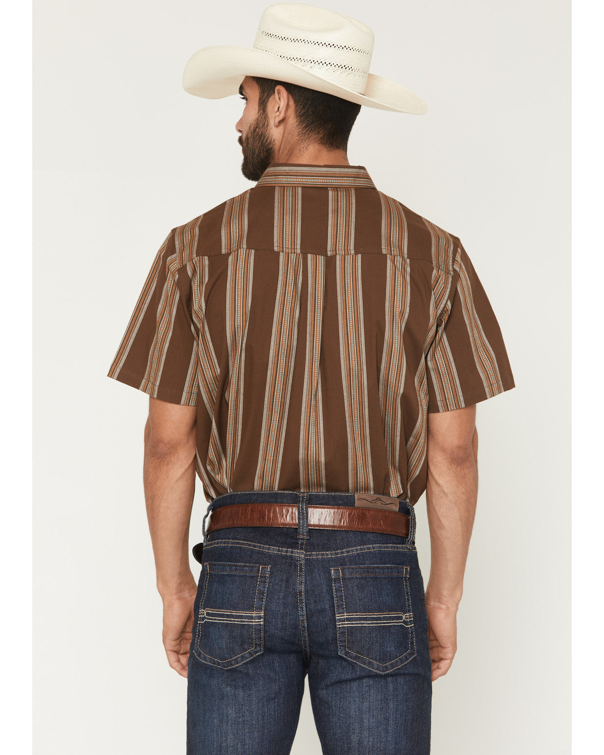 Silas Stripe Print Short Sleeve Button-Down Stretch Western | Cody James Clothing