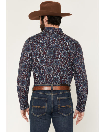 Men's Muddy Medallion Print Long Sleeve Snap Western Shirt | Cody James Clothing