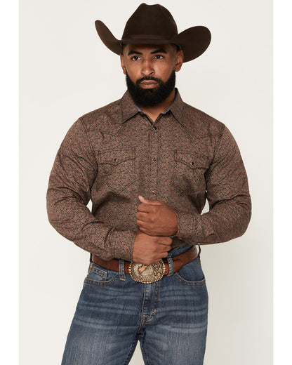 Men's Fireball Geo Print Long Sleeve Snap Western Shirt | Cody James Clothing