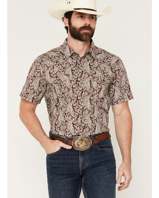 Men's Rusted Gate Paisley Print Short Sleeve Snap Western S | Cody James Clothing