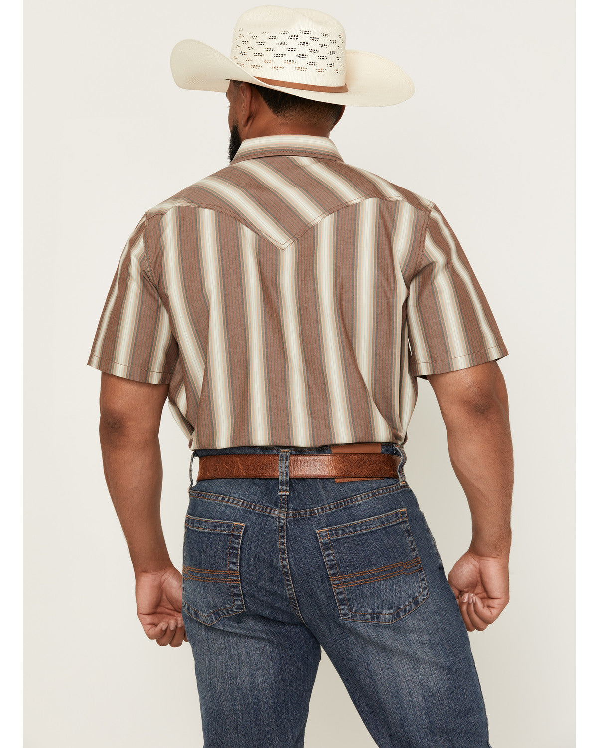 Men's Gopher Striped Print Short Sleeve Snap Western Shirt | Cody James Clothing
