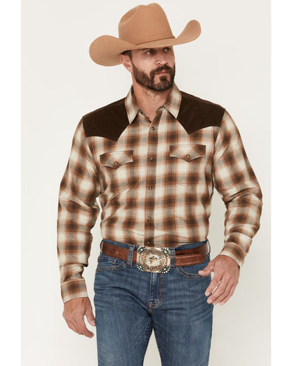Men's Mad Plaid Print Corduroy Long Sleeve Snap Western Shi | Cody James Clothing