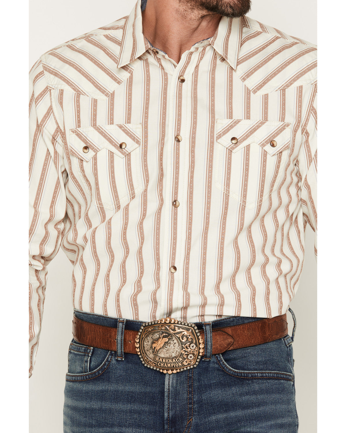 Men's Trigger Striped Print Long Sleeve Snap Western Shirt | Cody James Clothing