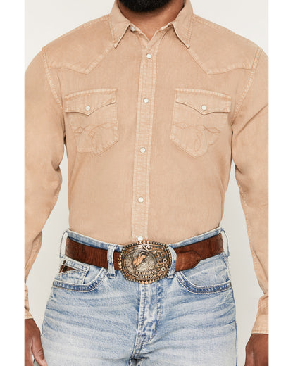 Men's Solid Long Sleeve Snap Denim Western Shirt | Cody James Clothing