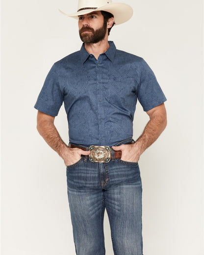 Men's Topaz Tonal Paisley Print Short Sleeve Button-Down St | Cody James Clothing