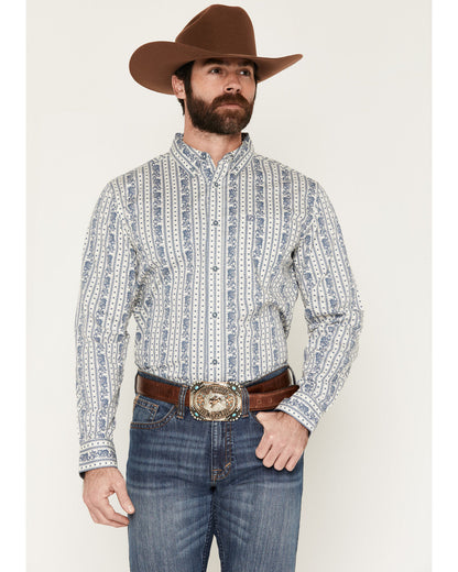 Men's Day Drinker Floral Stripe Print Long Sleeve Button-Do | Cody James Clothing