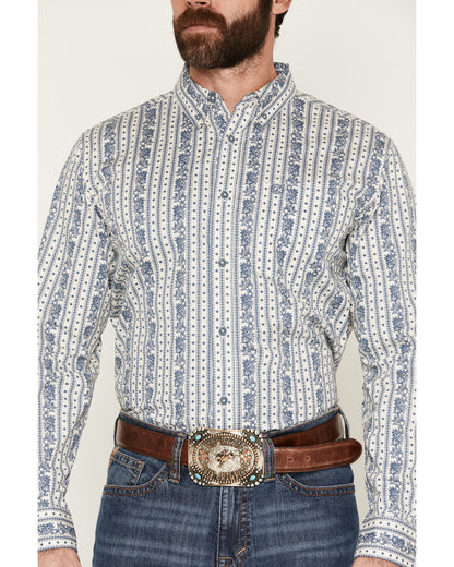 Men's Day Drinker Floral Stripe Print Long Sleeve Button-Do | Cody James Clothing