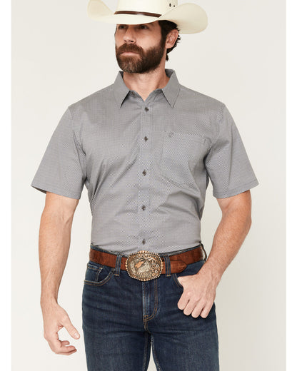 Men's Astro Geo Print Short Sleeve Button-Down Stretch West | Cody James Clothing