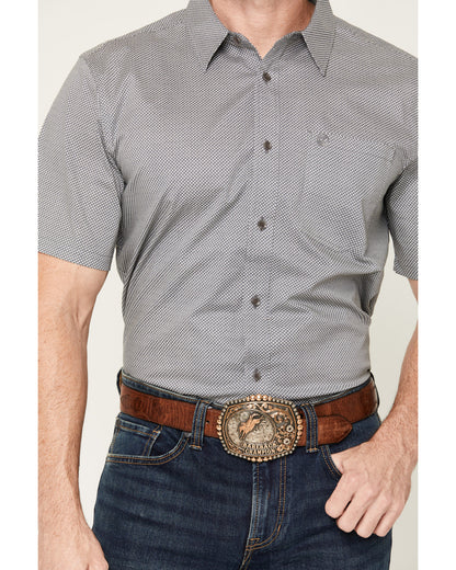 Men's Astro Geo Print Short Sleeve Button-Down Stretch West | Cody James Clothing