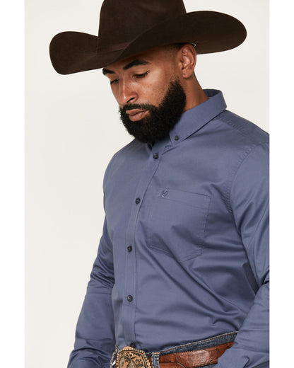 Men's Solid Long Sleeve Button-Down Stretch Western Shirt | Cody James Clothing