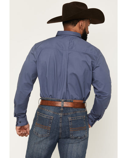 Men's Solid Long Sleeve Button-Down Stretch Western Shirt | Cody James Clothing